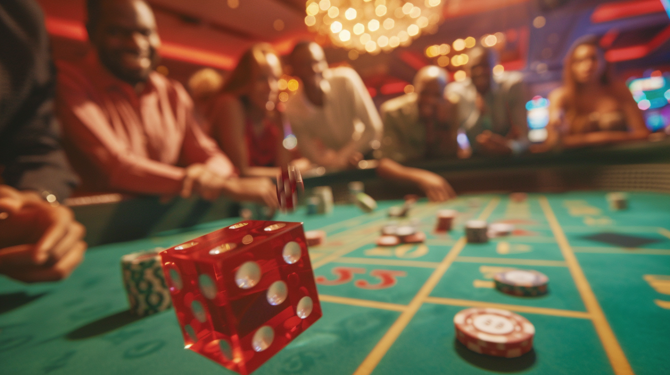 db1978cmd_Create_an_image_of_a_set_of_dice_being_rolled_on_a_gr_a31dbf2d-cd2a-465b-a0bc-301f938cd3d7